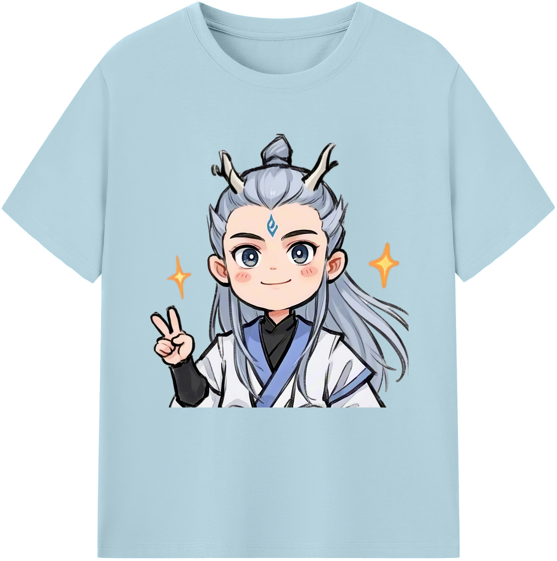 （画像用） Ne Zha 2 ナタ 魔童の大暴れ 綿100％半袖Tシャツ（フロントプリント）